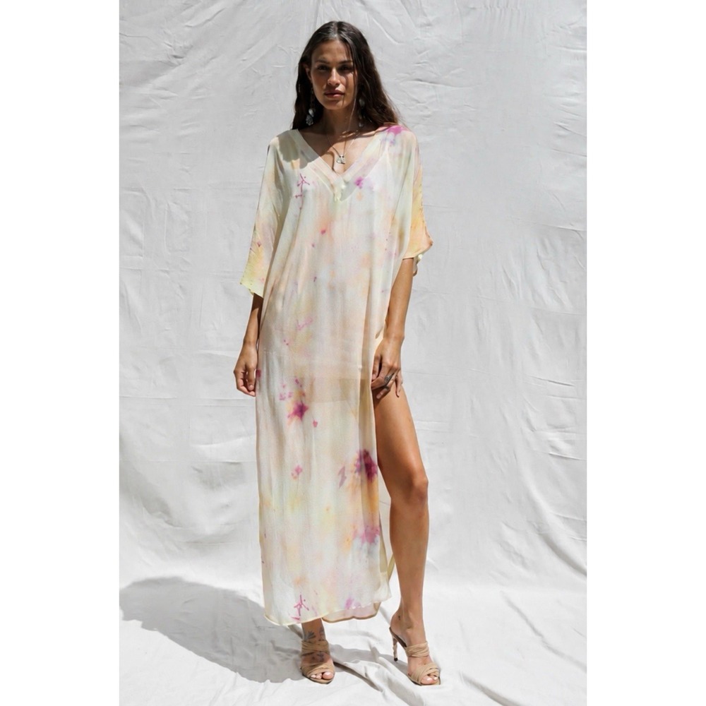 Jen's Pirate Booty Daze Kaftan S Ice Dye Sorbet Maxi Free People NWT $260